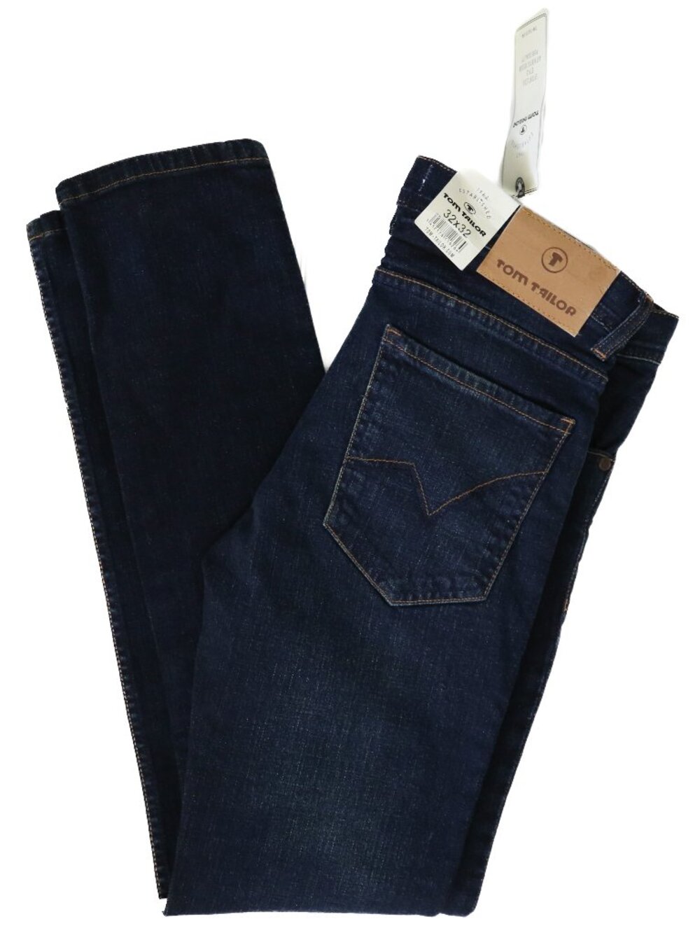 NWT! Tom Tailor Mens Button Fly Jeans Size W32 L32 Dark Wash Blue Denim Pants